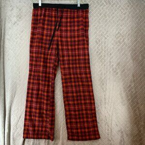 West Loop Womens XL Pajama Bottoms Red Plaid Fleece Straight Leg Mid Rise